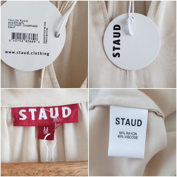 Staud Toulon Tunic champagne ivory medium NWT - Picture 5 of 16
